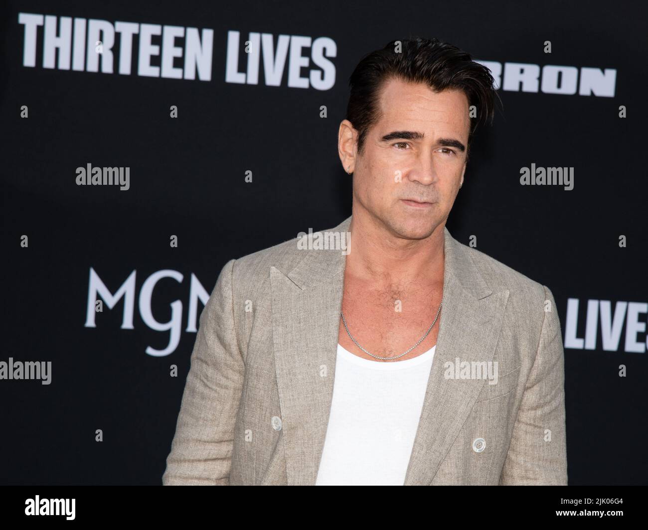 28. Juli 2022 – Los Angeles, Kalifornien – Colin Farrell. Premiere von Prime Video's „Thirteen Lives“ Stockfoto