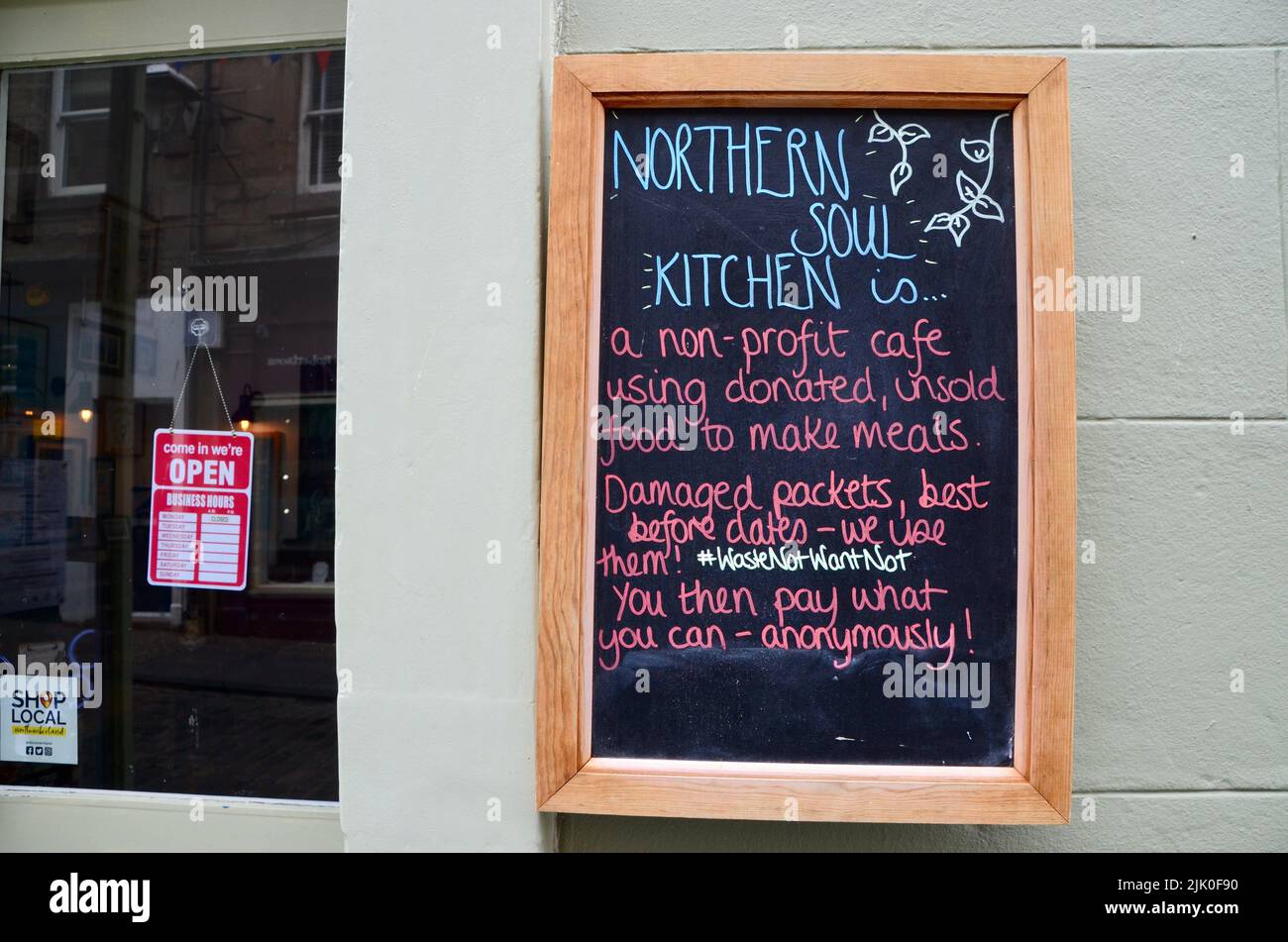 northern Soul Kitchen Non Profit Cafe Restaurant berwick upon Tweed northumberland england Großbritannien Stockfoto