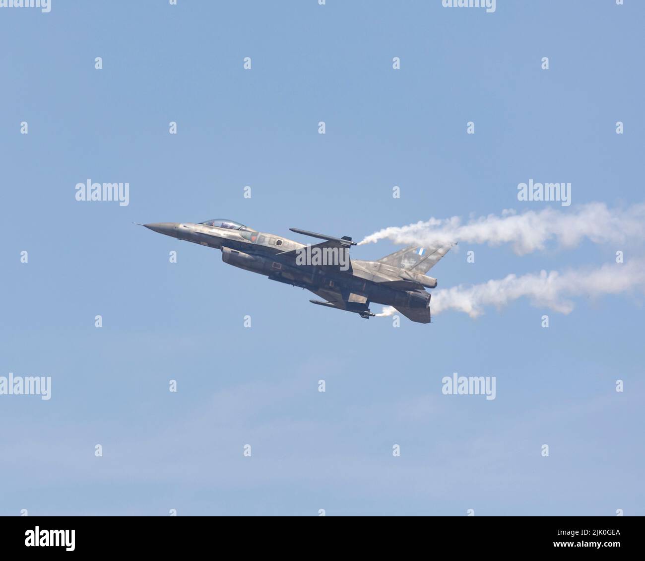 Die griechischen Luftstreitkräfte F-16 Reserve Flugzeuge auf der 2022 RIAT Stockfoto