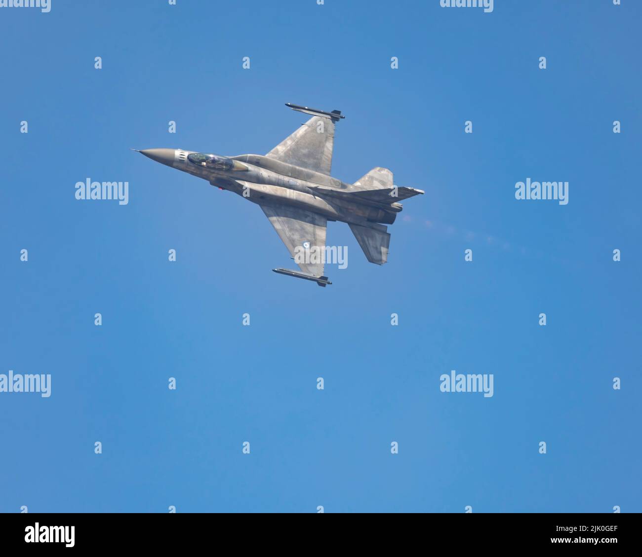 Die griechischen Luftstreitkräfte F-16 Reserve Flugzeuge auf der 2022 RIAT Stockfoto