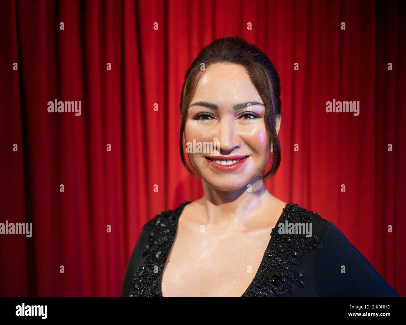 Demet Akbag Wachsporträt bei Madame Tussauds Istanbul. Demet Akbag ist eine türkische Theater- und Filmschauspielerin. Stockfoto