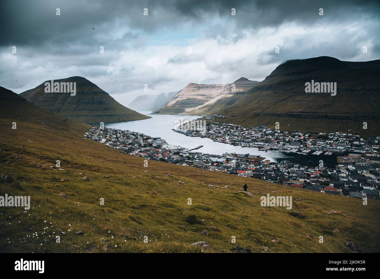 Die Stadt Klaksvik auf den Färöern Stockfoto