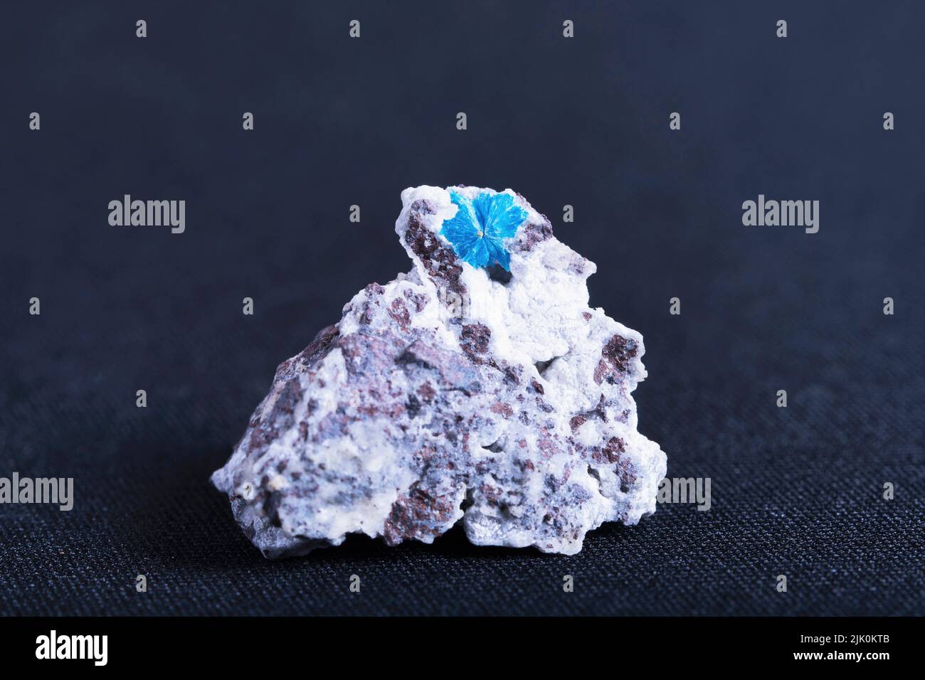 Reines blaues cavansite ein tiefblaues, wasserhaltiges Calcium-Vanadium-Phyllosilikat-Mineral Stockfoto
