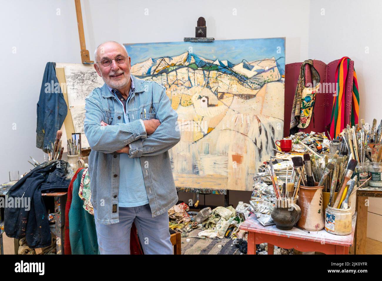 Edinburgh, Großbritannien. 29.. Juli 2022. Im Bild: Zeitgleich mit dem 80.. Geburtstag von Leon Morocco zeigt die Royal Scottish Academy eine bedeutende Heimausstellung der Künstler. Die Ausstellung umfasst 65 Jahre Praxis und umfasst frühe Zeichnungen, bisher unsichtbare Gemälde und eine Auswahl von Morroccos jüngsten Arbeiten. Kredit: Rich Dyson/Alamy Live Nachrichten Stockfoto