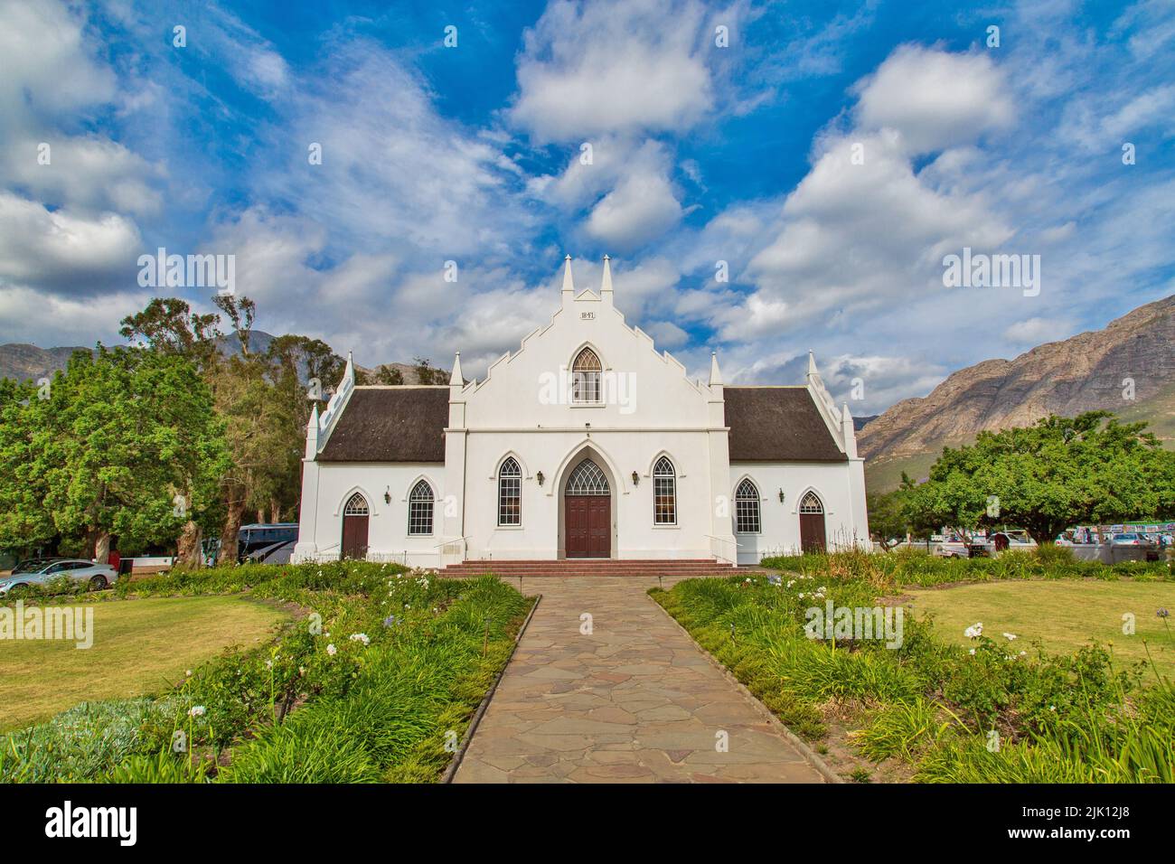 Franschhoek Dutch Reformierte Kirche, Kap-Provinz, Südafrika Stockfoto