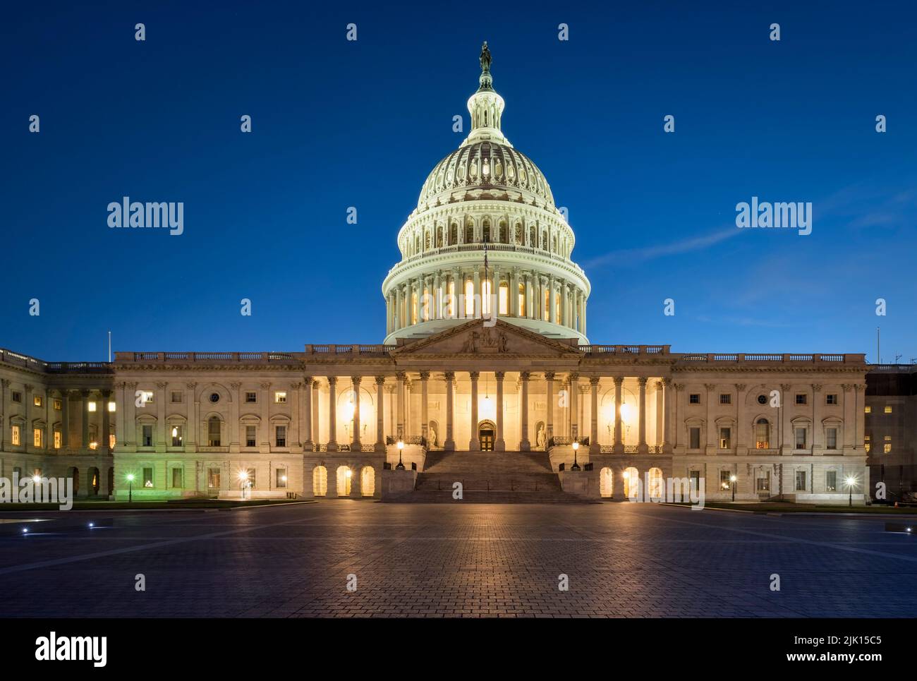 United States Capitol Building at Night, Capitol Hill, Washington DC, Vereinigte Staaten von Amerika, Nordamerika Stockfoto