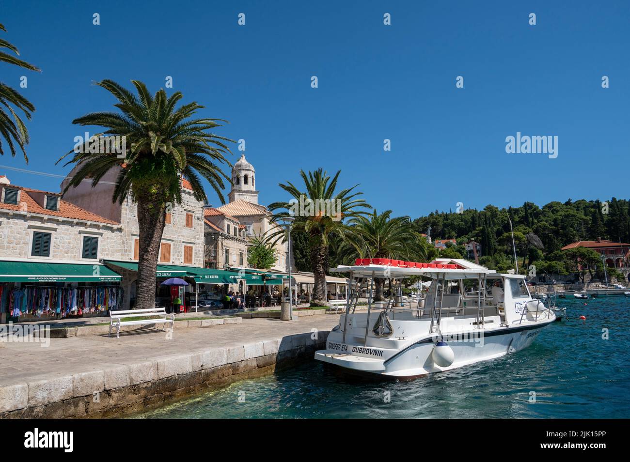 Passagierfähre in Cavtat an der Adria, Cavtat, Dubrovnik Riviera, Kroatien, Europa Stockfoto