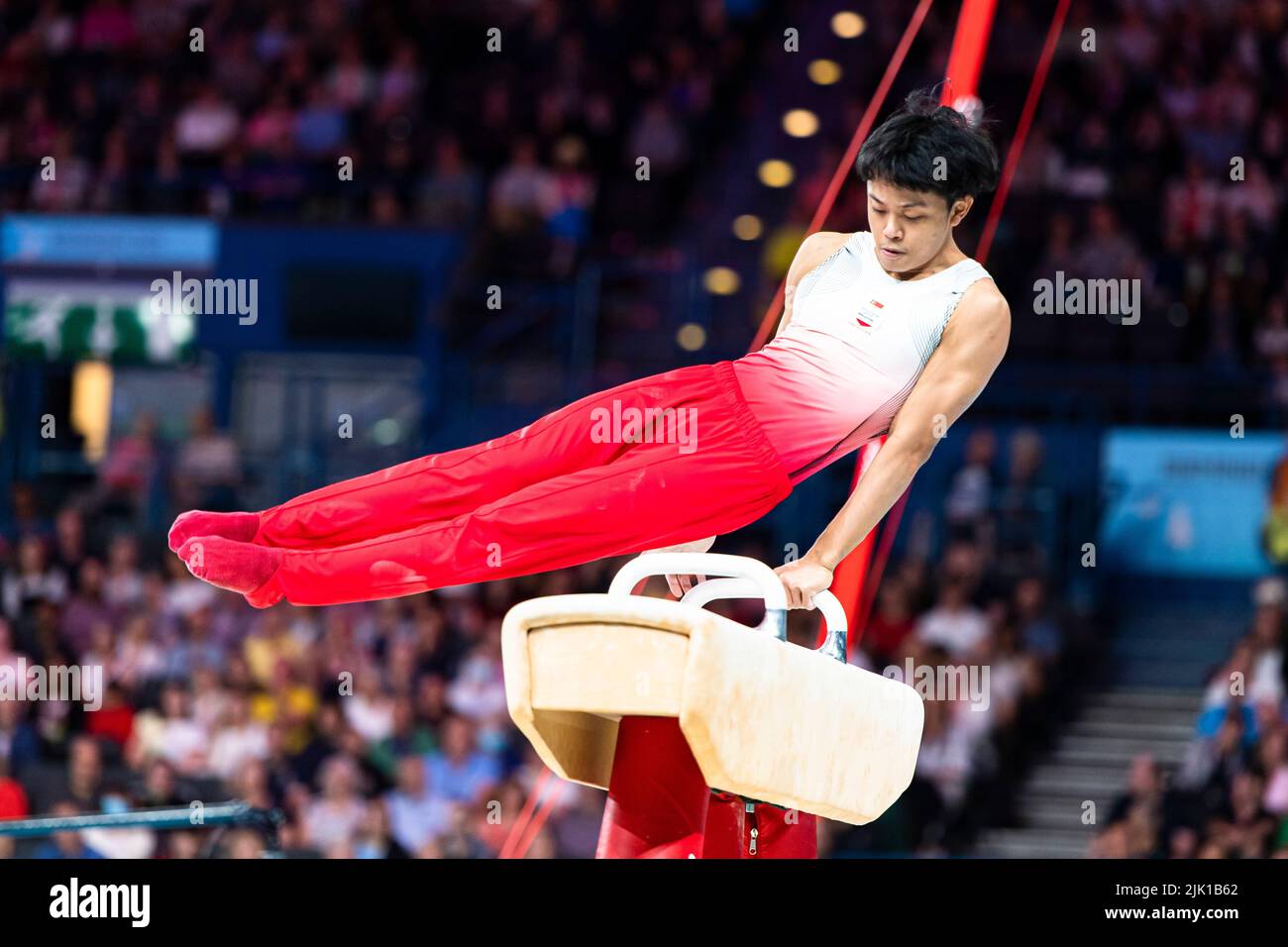 BIRMINGHAM, Großbritannien. 29.. Juli 2022. Wei an Terry TAY (SGP) beim Mannschaftsfinale der Männer und der Einzelqulifzierung von Birmingham 2022 - Commonwealth Games in der Birmingham Arena am Freitag, 29. Juli 2022 in BIRMINGHAM, GROSSBRITANNIEN. Kredit: Taka Wu/Alamy Live Nachrichten Stockfoto