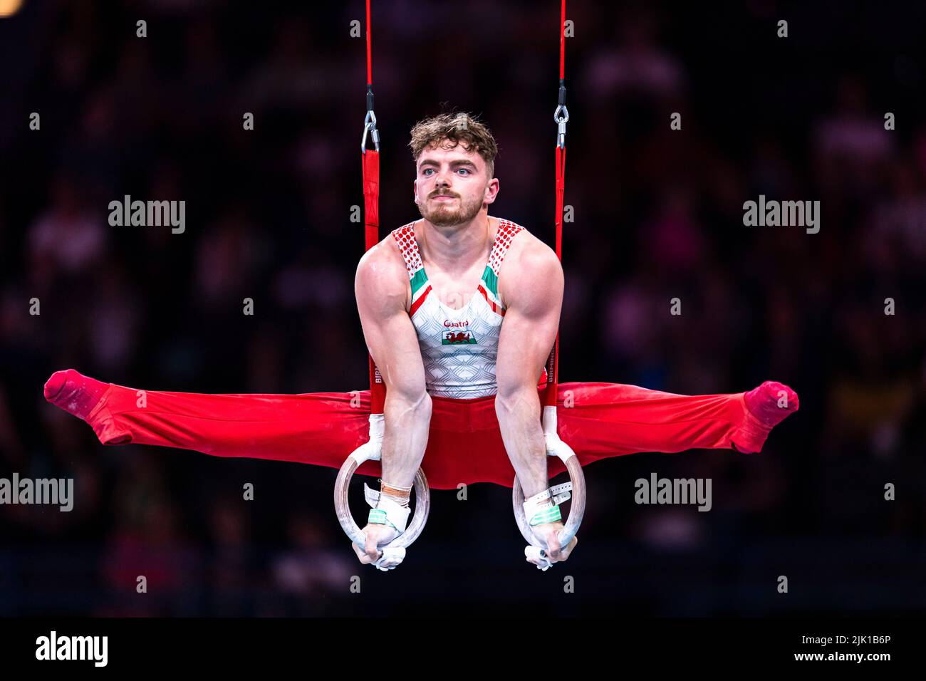 BIRMINGHAM, Großbritannien. 29.. Juli 2022. Team Wales - Joe Cemlyn-Jones beim Mannschaftsfinale der Männer und der Einzelqulifzierung von Birmingham 2022 - Commonwealth Games in der Birmingham Arena am Freitag, 29. Juli 2022 in BIRMINGHAM, GROSSBRITANNIEN. Kredit: Taka Wu/Alamy Live Nachrichten Stockfoto