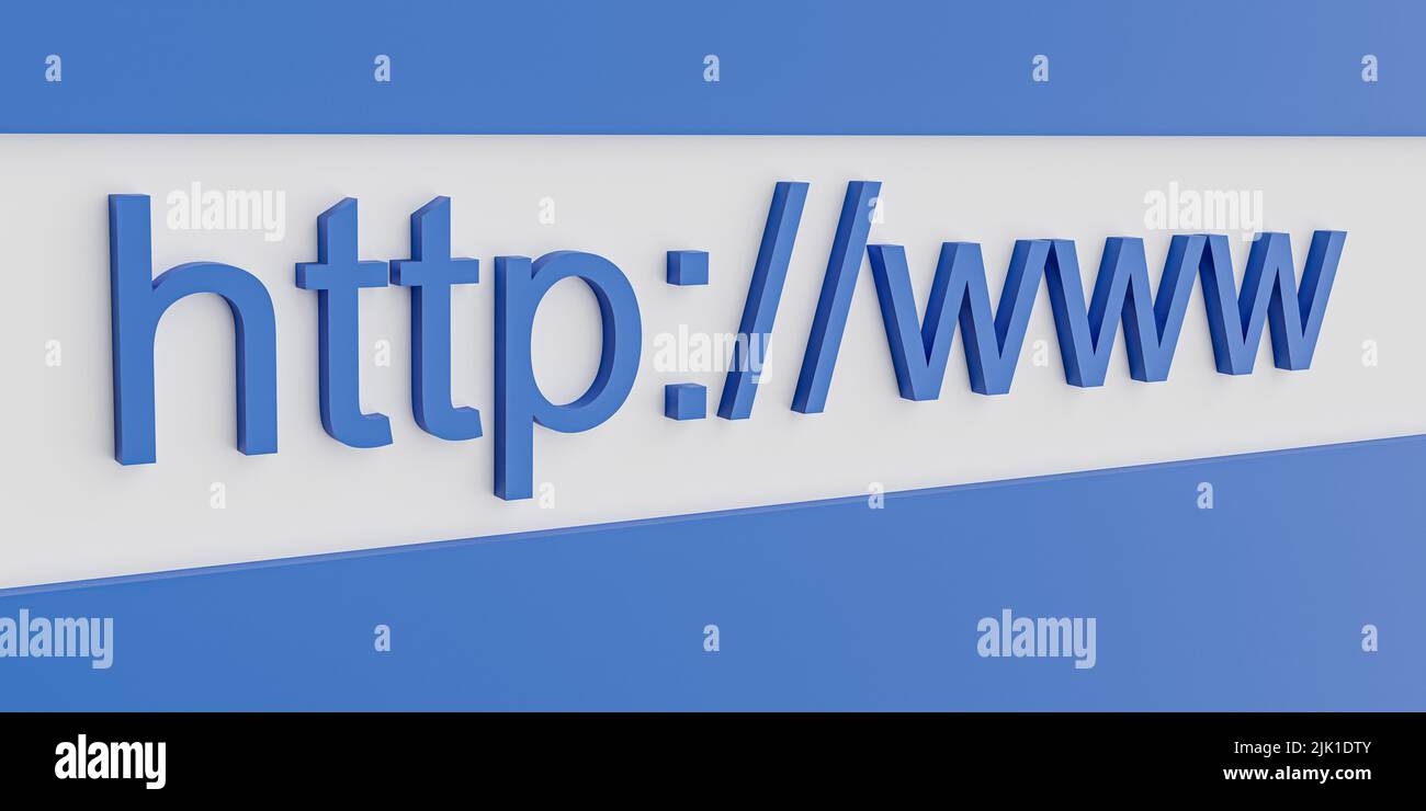 http www Internet-Adresse in der Suchleiste des Browsers. 3D Rendern Stockfoto