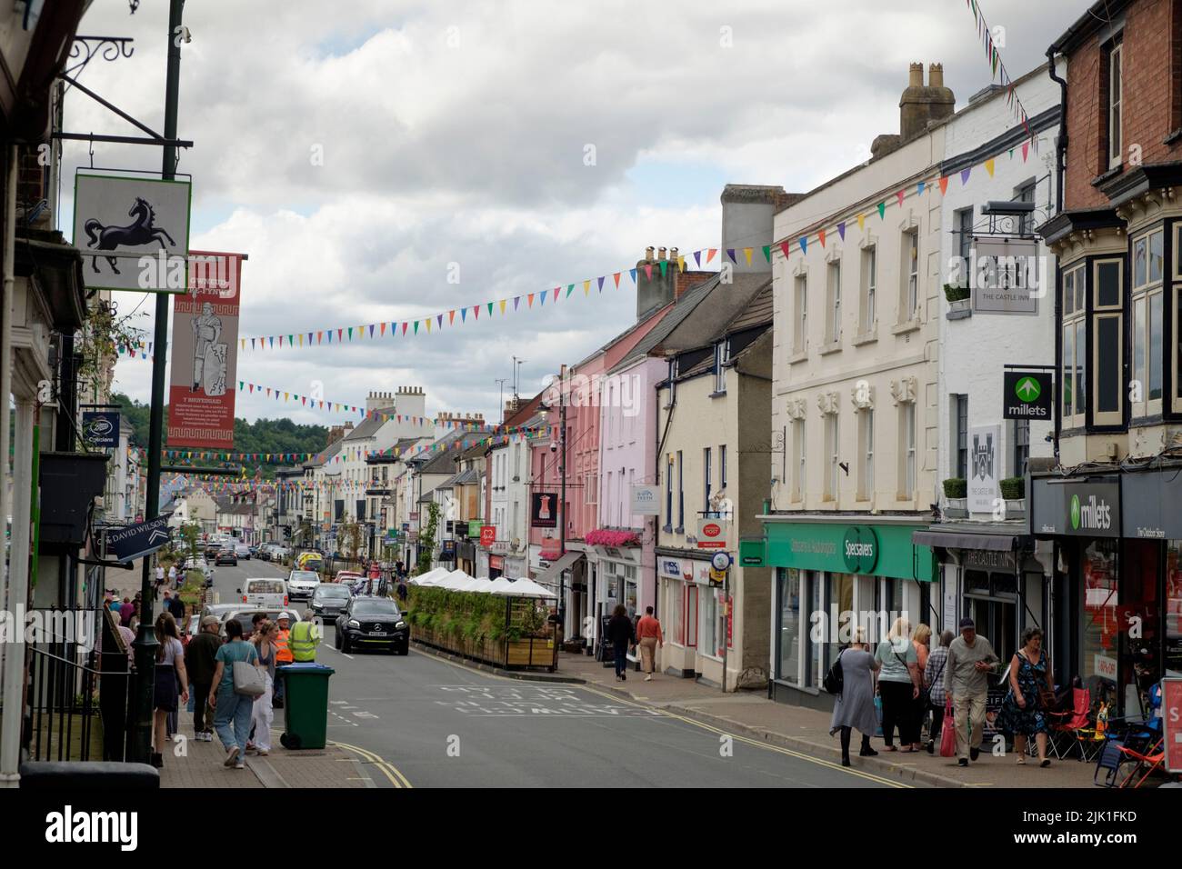 Rund um Monmouth eine kleine Stadt im Wye Valley Monmouthshire Wales. Stockfoto