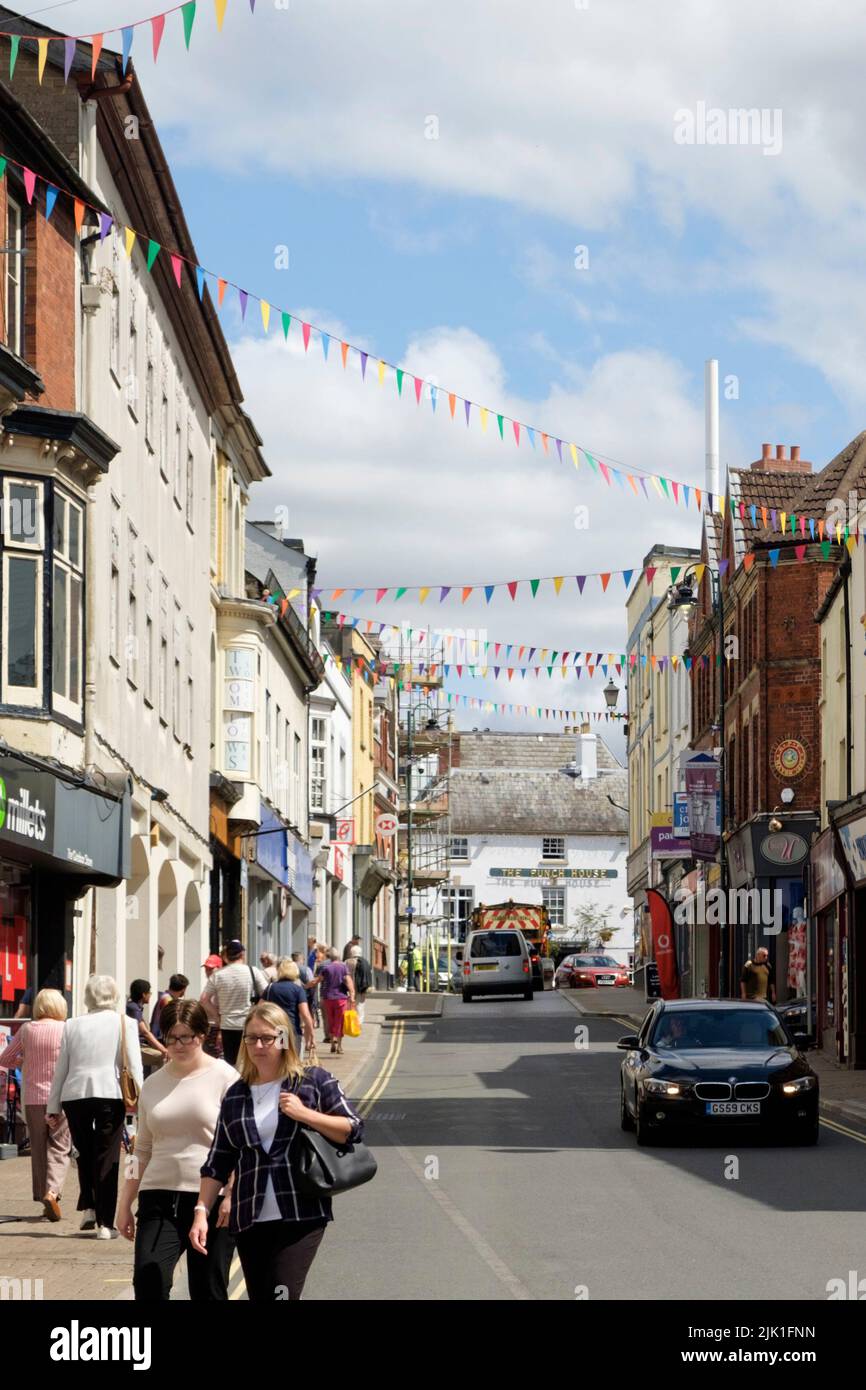 Rund um Monmouth eine kleine Stadt im Wye Valley Monmouthshire Wales. Stockfoto