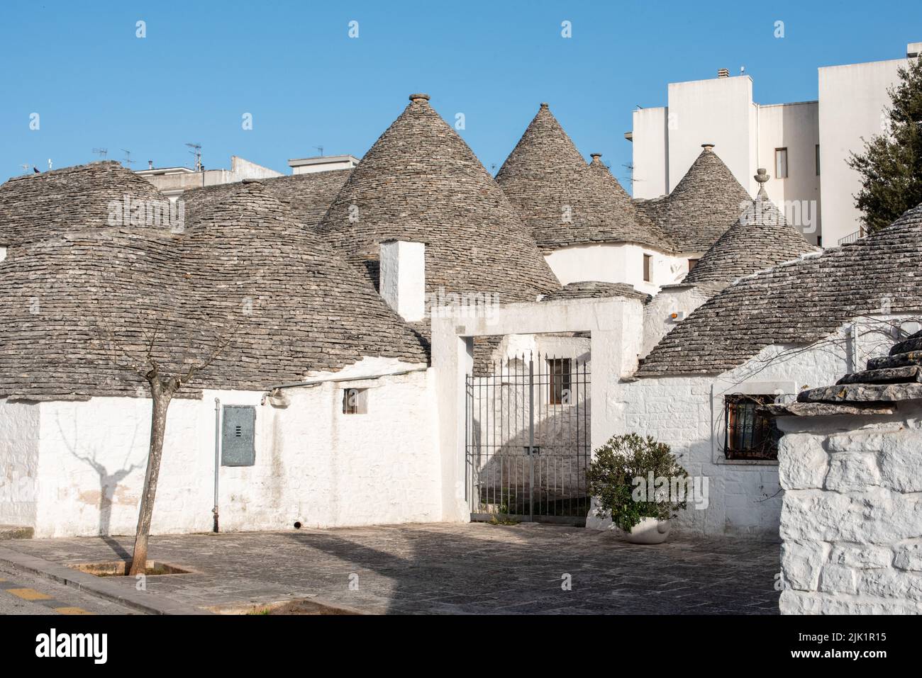 Historische Trulli Wohnungen in Alberobello, Süditalien Stockfoto