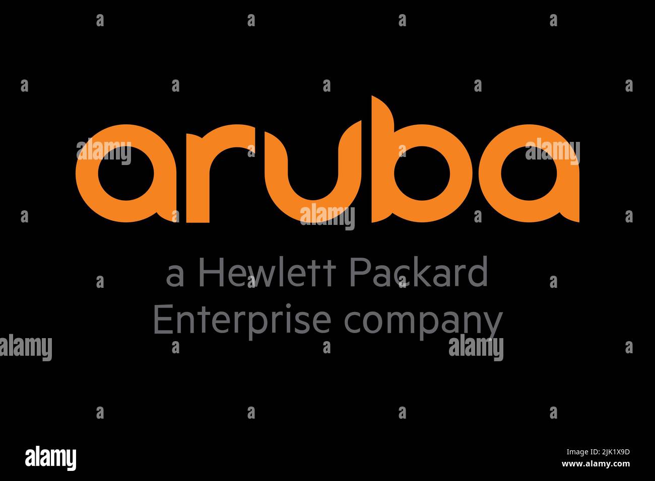 Aruba Networks, Logo, schwarzer Hintergrund Stockfoto