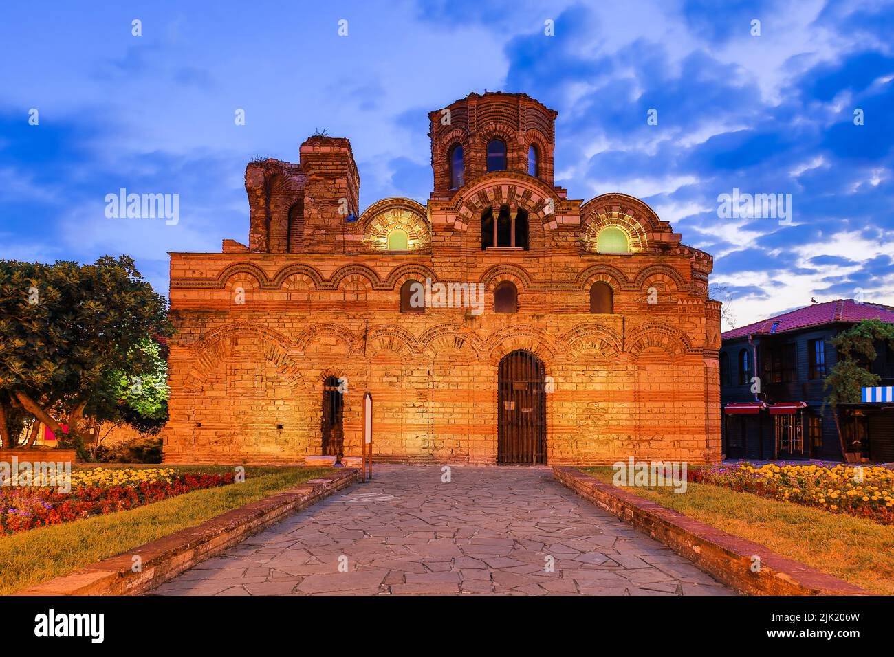Nessebar (Nessebar), Bulgarien. Die alte Stadt Nessebar, Kirche Christi Pantokrator. Stockfoto