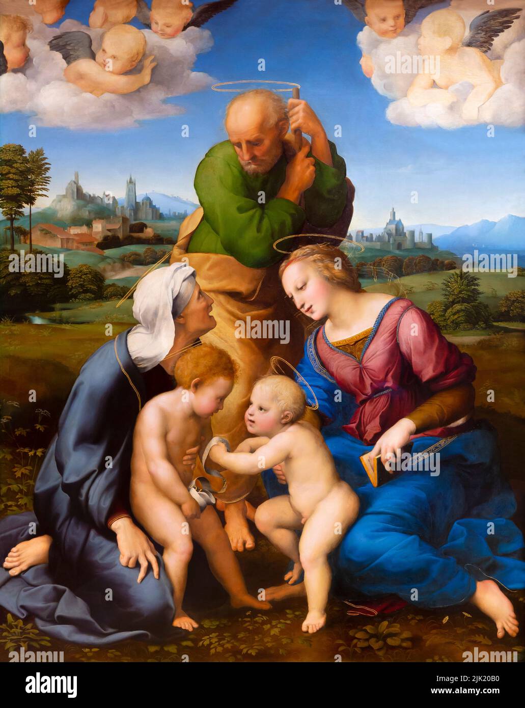 Die Heilige Familie der Canigiani, Madonna der Canigiani, Raphael, um 1506-1507, Alte Pinakothek, München, Deutschland, Europa Stockfoto