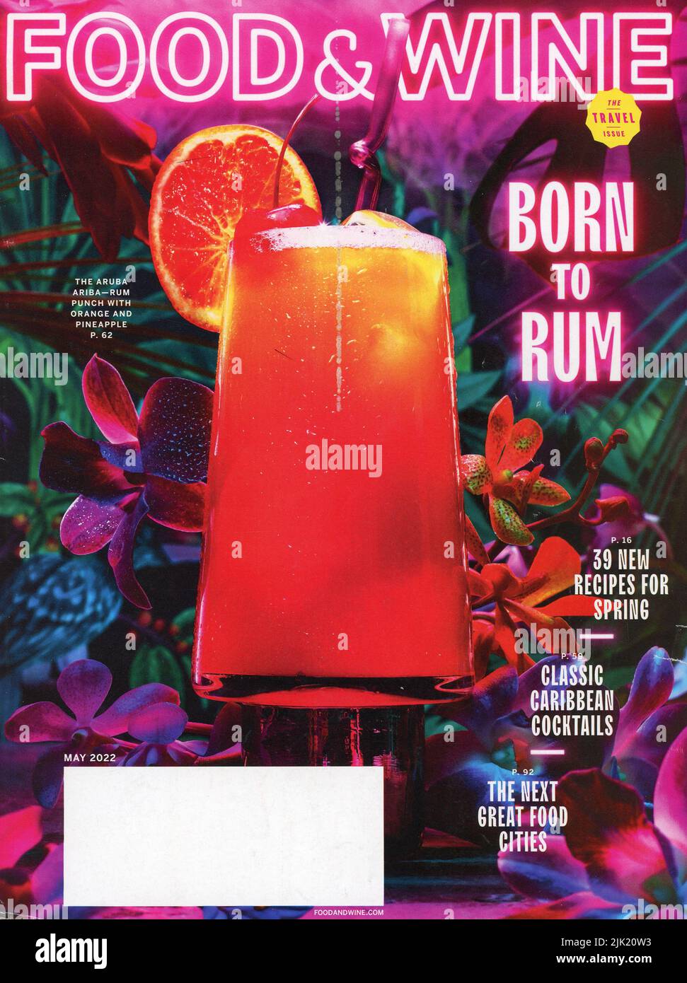Mai 2022 Reiseausgabe von „Food & Wine“, USA Stockfoto
