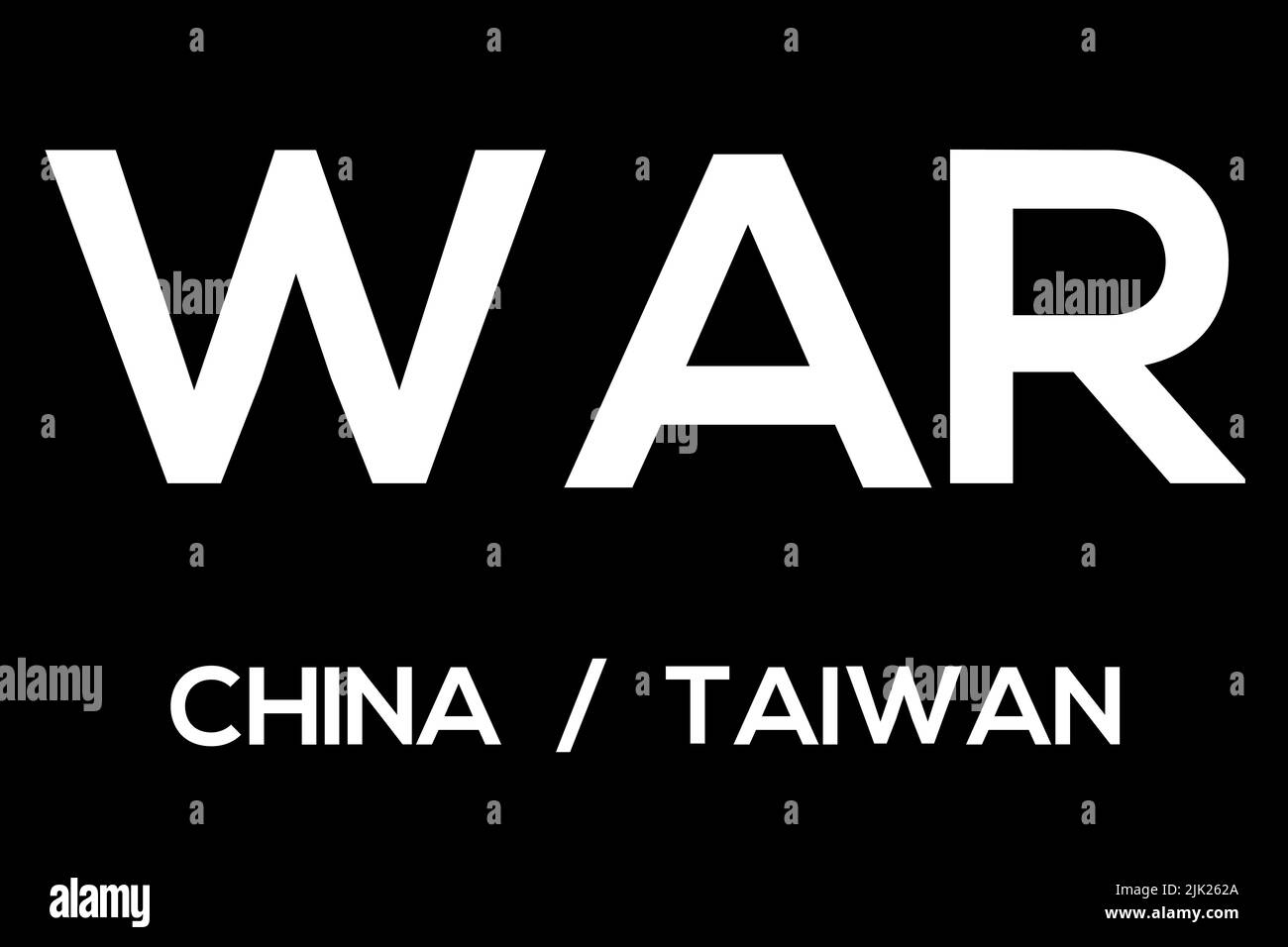 Krieg China gegen Taiwan, Krieg zwischen China und Taiwan, Krieg Taiwan China in Weltkrieg Krise Konzept Stockfoto