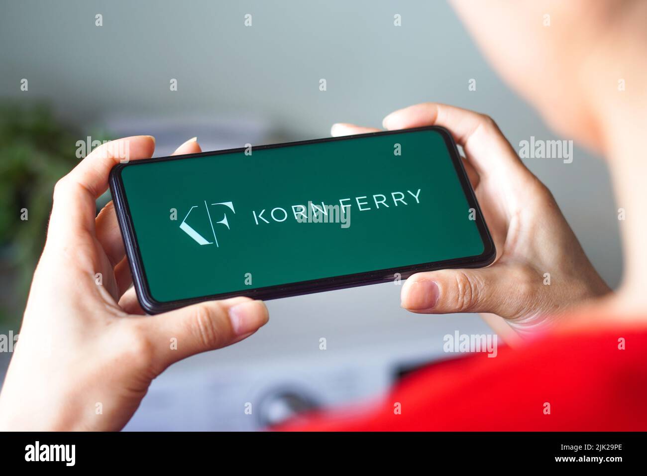 Brasilien. 29.. Juli 2022. In dieser Abbildung wird das Korn Ferry-Logo auf einem Smartphone-Bildschirm angezeigt. (Bild: © Rafael Henrique/SOPA Images via ZUMA Press Wire) Stockfoto
