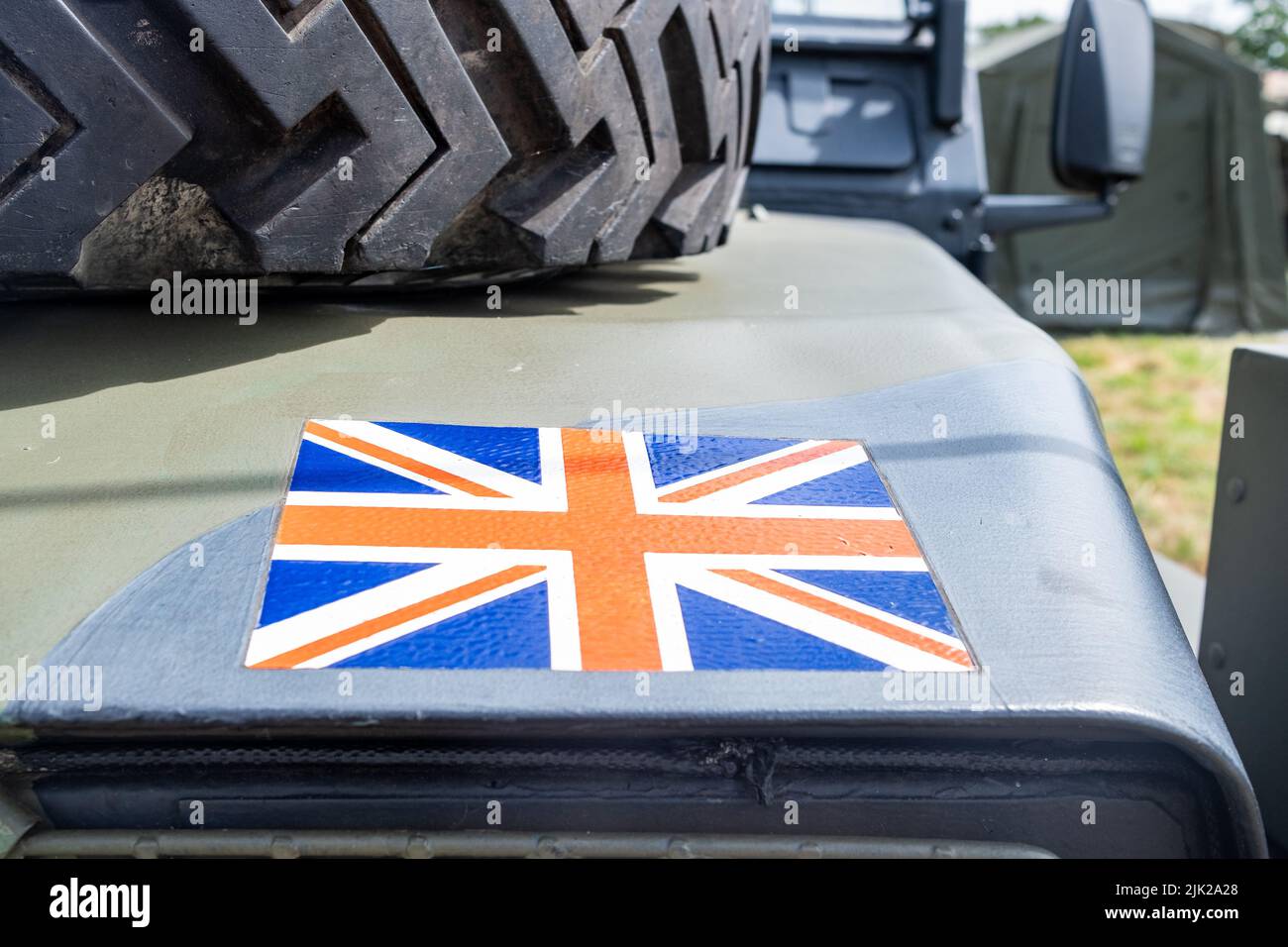 Surrey UK – 2022. Juli: Capel Military Show. Panzer und Militärfahrzeuge zeigen und Familienveranstaltung. Stockfoto