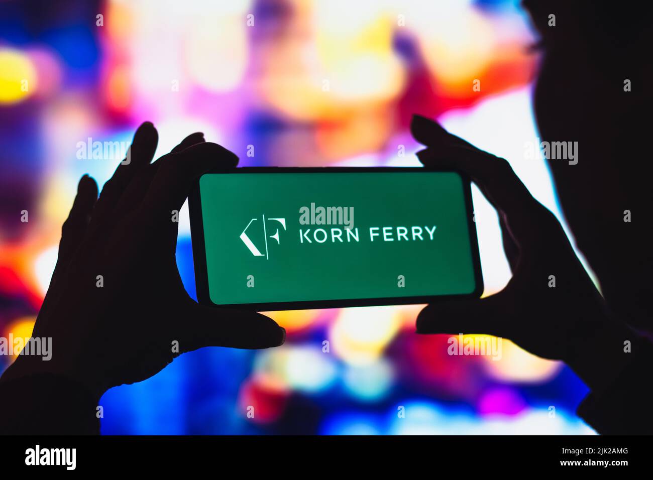 Brasilien. 29.. Juli 2022. In dieser Abbildung wird das Korn Ferry-Logo auf einem Smartphone-Bildschirm angezeigt. (Bild: © Rafael Henrique/SOPA Images via ZUMA Press Wire) Stockfoto