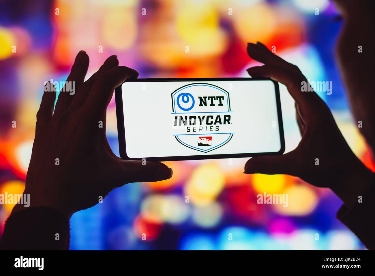 Brasilien. 29.. Juli 2022. In dieser Abbildung wird das Logo der NTT IndyCar Series auf einem Smartphone-Bildschirm angezeigt. (Bild: © Rafael Henrique/SOPA Images via ZUMA Press Wire) Stockfoto