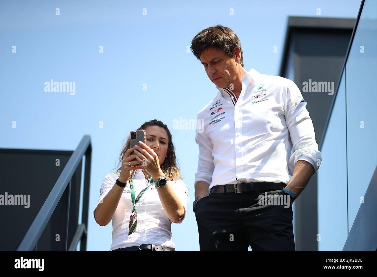 Toto Wolff Geschäftsführer des Mercedes AMG F1 Teams während des ungarischen GP, 28-31. Juli 2022 auf dem Hungaroring, Formel 1 Weltmeisterschaft 2022. Stockfoto