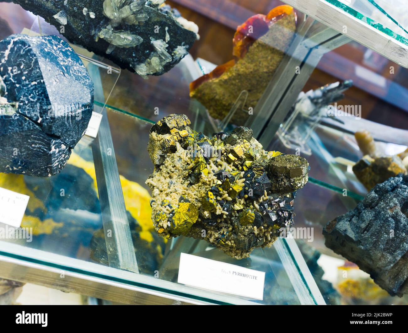 Pyrrhotit-Stück im Mineralogischen Museum Stockfoto