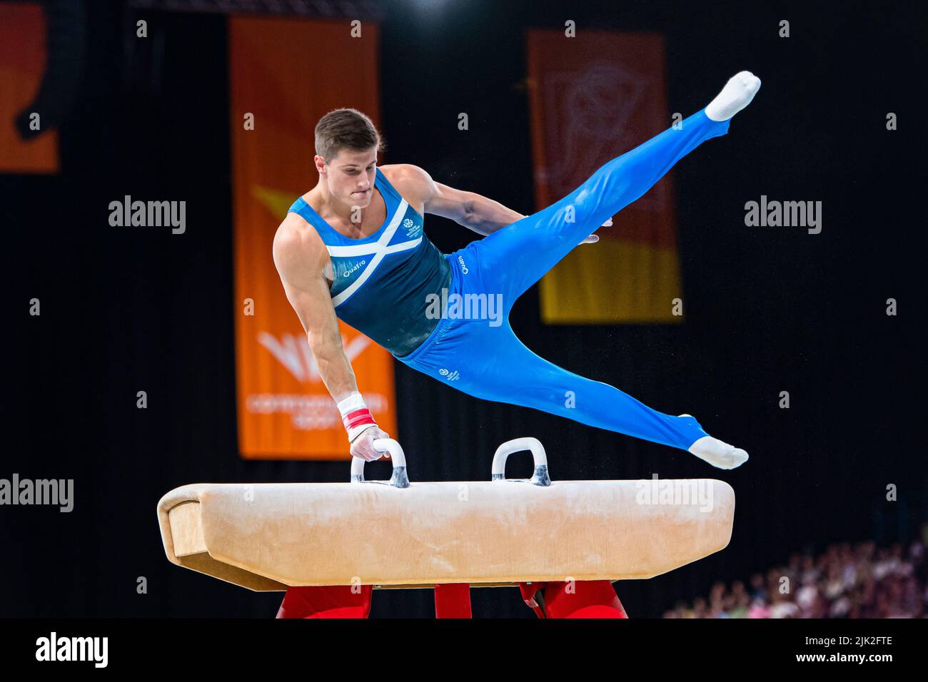 Birmingham, Großbritannien. 29. Juli 2022. Frank Baines (SCO) während des Mannschaftsfinales und der Einzelqualifikation der Männer - Unterteilung 3 von Birmingham 2022 - Commonwealth Games in der Birmingham Arena am Freitag, den 29. Juli 2022 in Birmingham, Großbritannien. Kredit: Taka Wu/Alamy Live Nachrichten Stockfoto