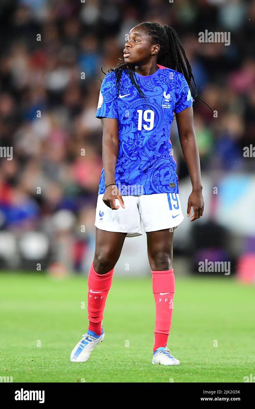 Milton Keynes, Großbritannien. 27.. Juli 2022. Griedge Mbock Bathy (19 Frankreich) während des UEFA Womens Euro 2022 Halbfinalspiels zwischen Deutschland und Frankreich im Milton Keynes Stadium-England. Kevin Hodgson/Our Game Magazine /SPP Kredit: SPP Sport Press Foto. /Alamy Live News Stockfoto