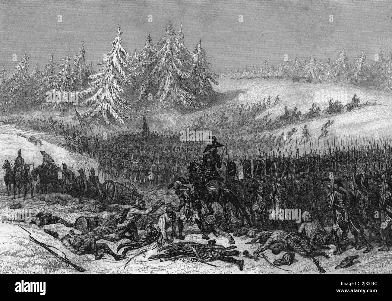 Richepanses marsch in der Schlacht von Hohenlinden während der Napoleonischen Kriege Stockfoto