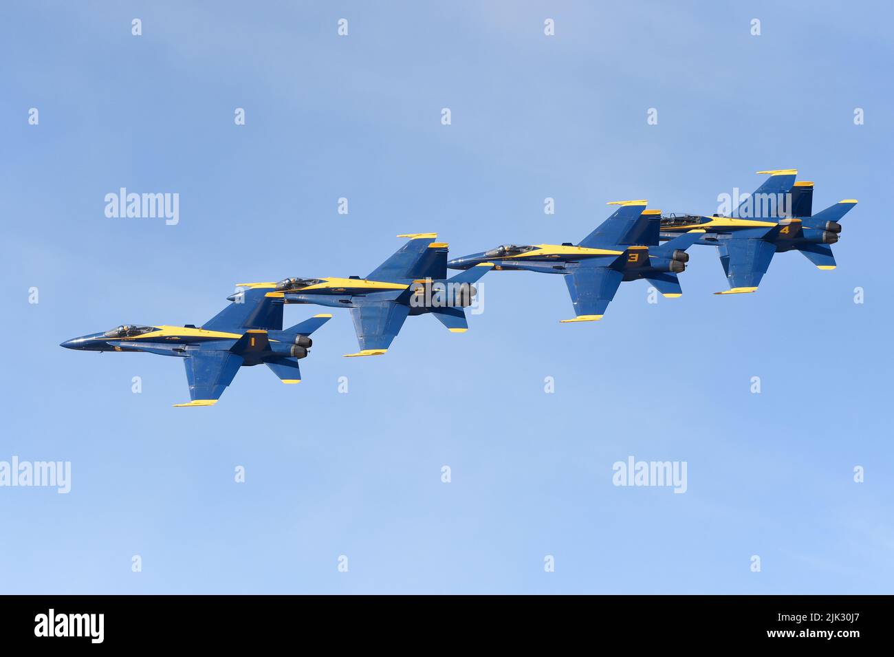 United States Navy Blue Angels üben während des Wintertrainings im NAF El Centro im Imperial Valley von Kalifornien Stockfoto