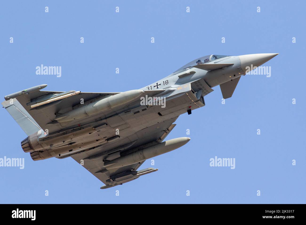 Der LuftwaffenTyphoon verlässt RIAT 2022. Stockfoto