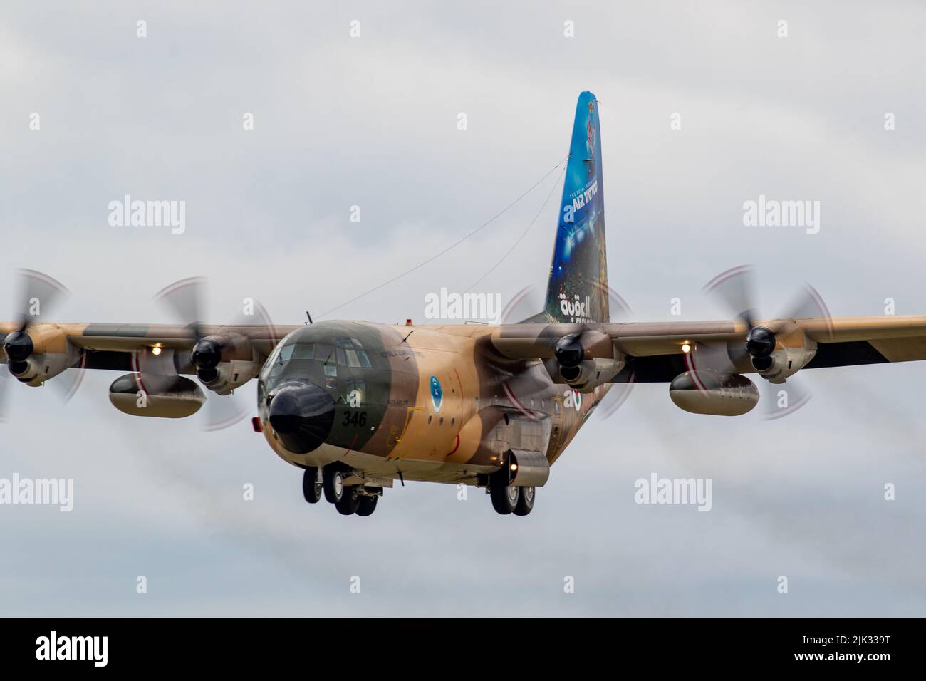 Die Royal Jordanian Air Force Hercules kommt zu RAF Fairford. Stockfoto