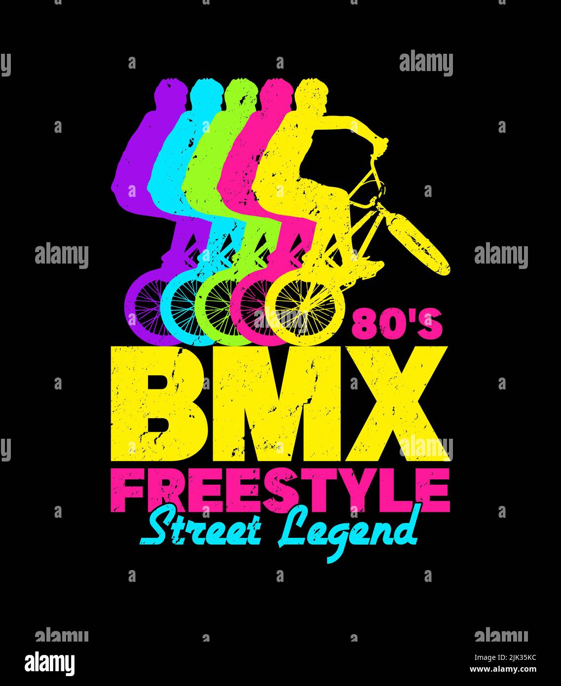 Retro 80s BMX - Vintage Graphic Design Stockfoto