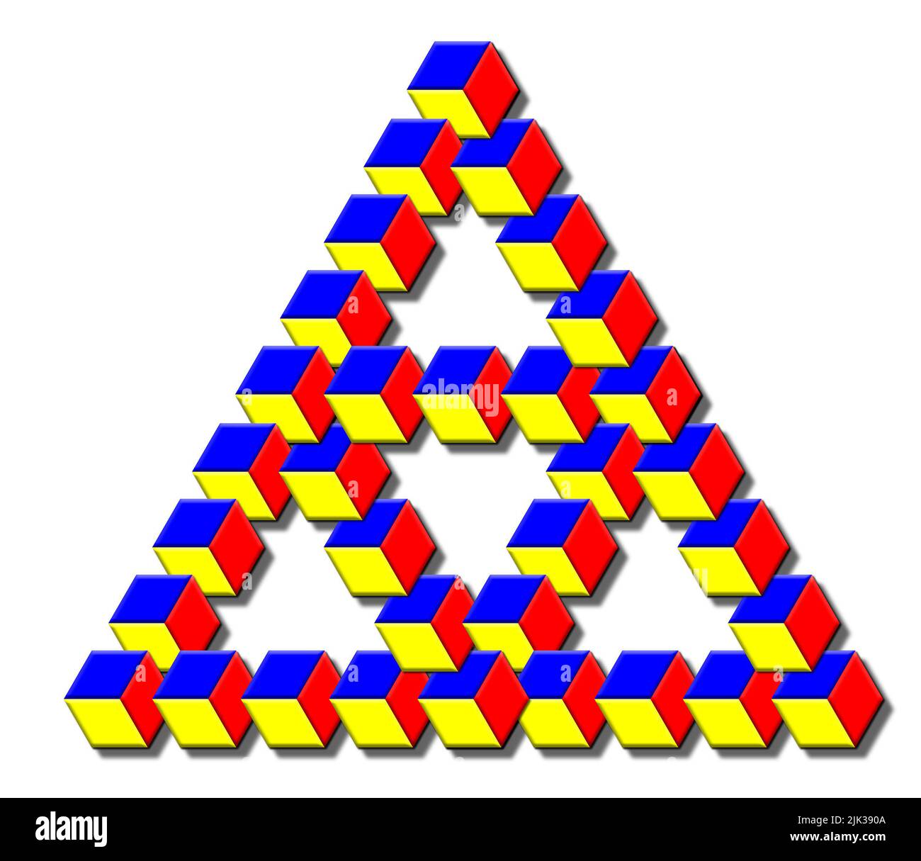 Unmöglich 3D Penrose Dreieck Stockfoto
