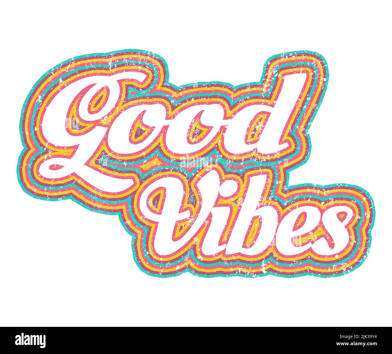 Retro Good Vibes - Distressed Graphic Stockfoto