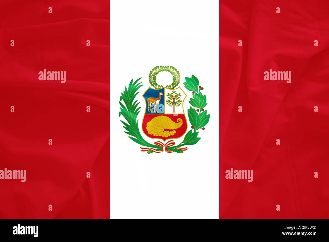 Flagge Perus mit 3D Effekt Stockfoto