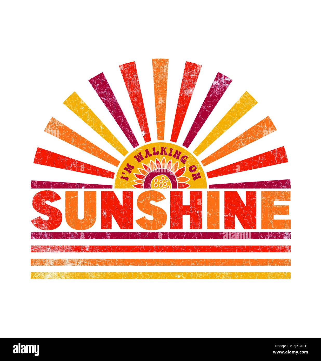 Retro Sunshine - Vintage Sunrise Graphic Stockfoto