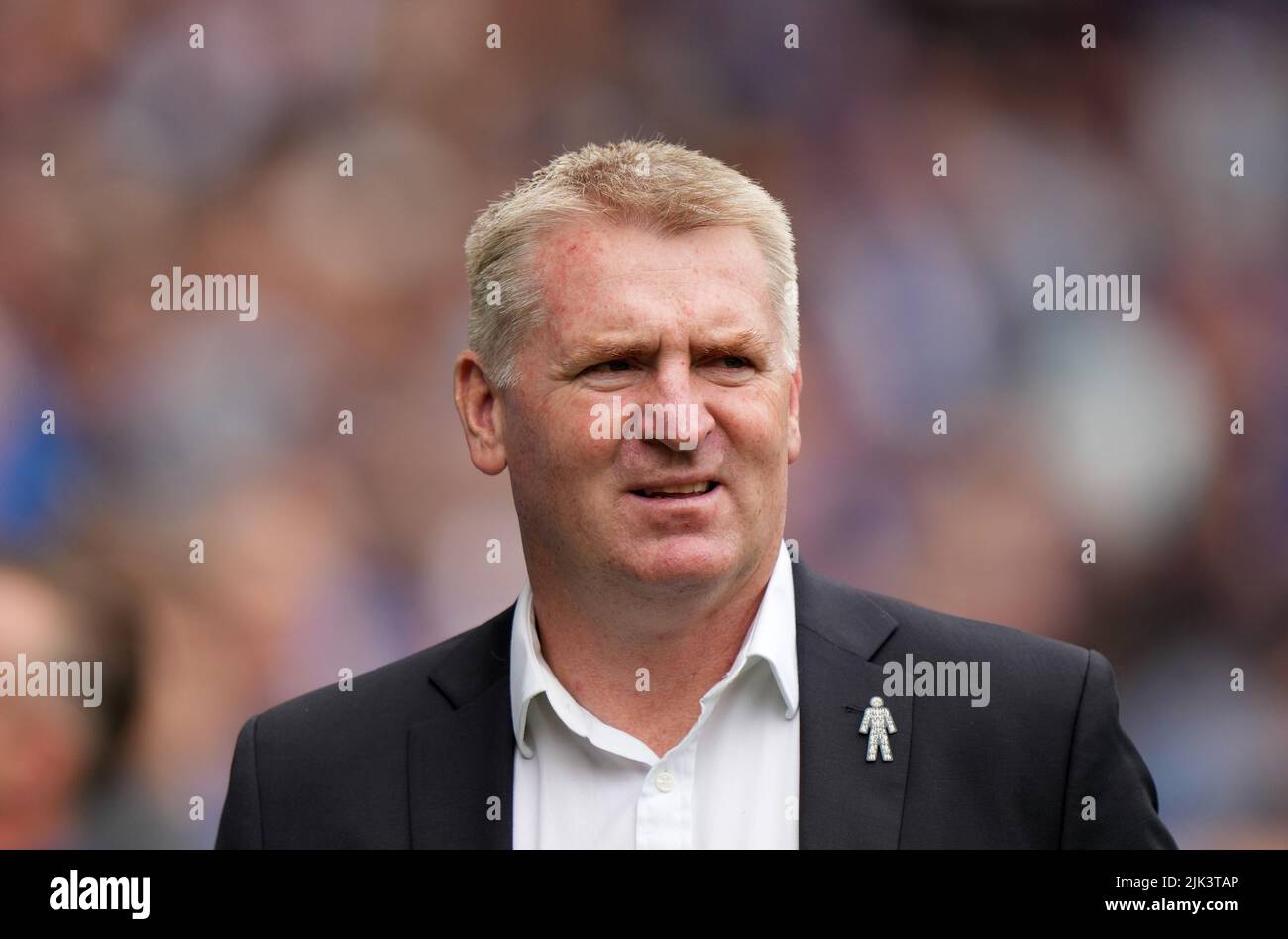 Der Manager von Norwich City, Dean Smith, während des Sky Bet Championship-Spiels im Cardiff City Stadium. Bilddatum: Samstag, 30. Juli 2022. Stockfoto