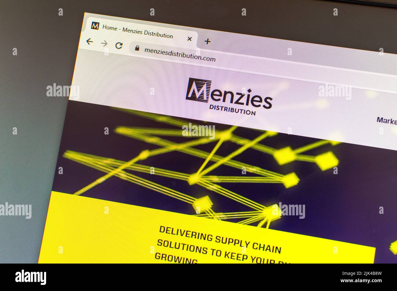 Menzies Distribution Website Stockfoto
