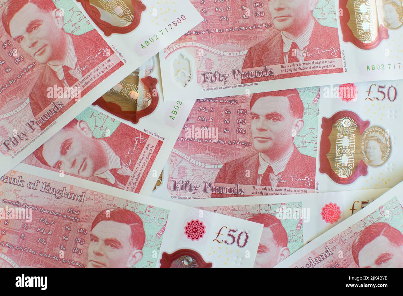 50 Pfund Sterling Noten Stockfoto
