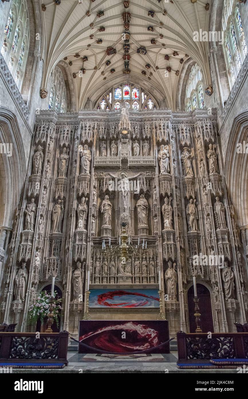 Großartige Leinwand in der Winchester Cathedral Stockfoto