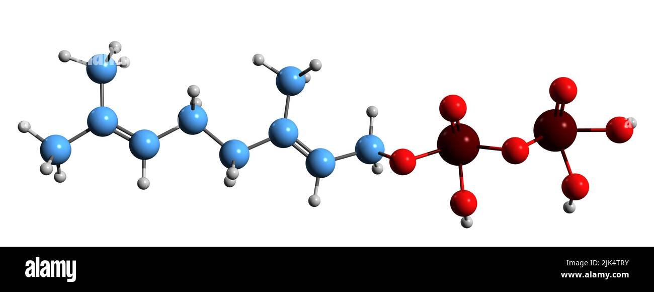 3D Bild der GeranylPyrophosphatSkelettformel molekulare chemische