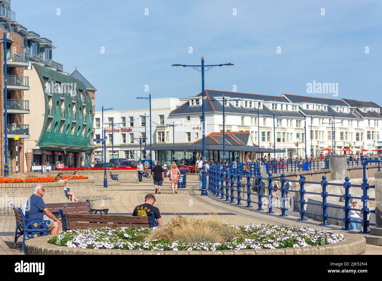 Strandpromenade, Esplanade, Porthcawl, Bridgend County Borough (Pen-y-bont), Wales (Cymru), Großbritannien Stockfoto