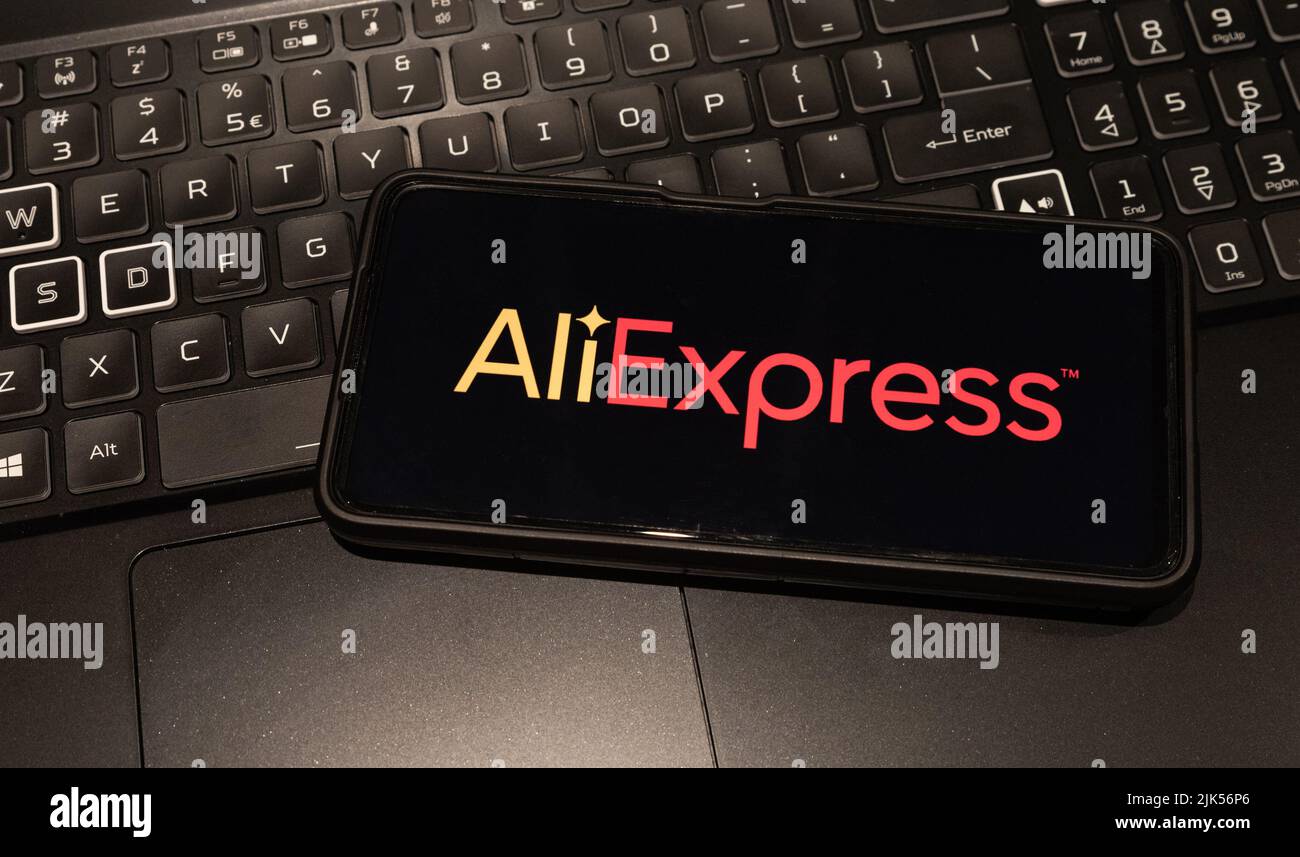 aliexpress-Logo auf dem Mobiltelefon, Sydney Australien, Juli 30 2022 Stockfoto