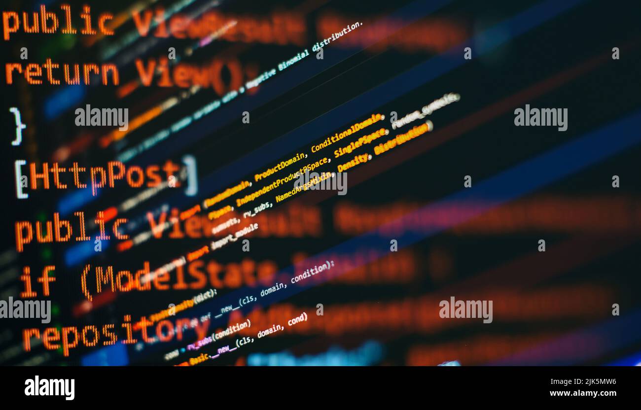 Projektmanager arbeiten neue Ideen. WWW-Softwareentwicklung. Entwickler mobiler Apps. Innovatives Startup-Projekt. Programmiercode der Website. IT-Geschäft. Stockfoto