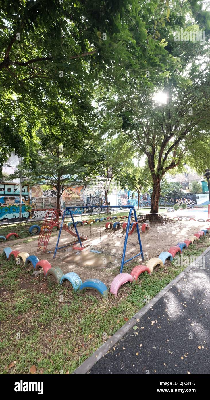 Chaloemla Park aka Graffiti Park Thanon Phetchaburi, Ratchathewi, กรุงเทพมหานคร Stockfoto