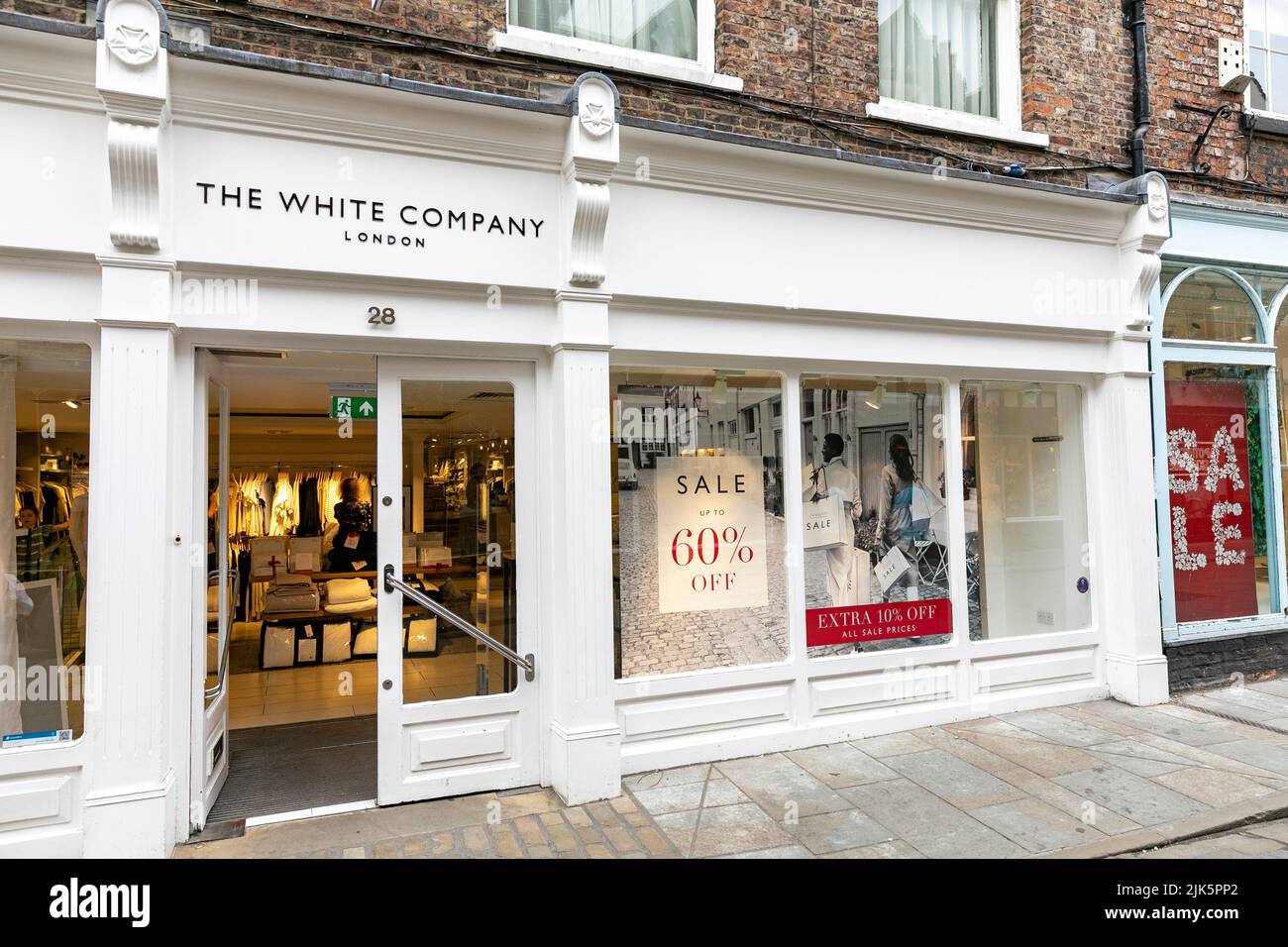 The White Company London, eines der Geschäfte des Unternehmens in der Stadt York, Yorkshire, England, Großbritannien Stockfoto