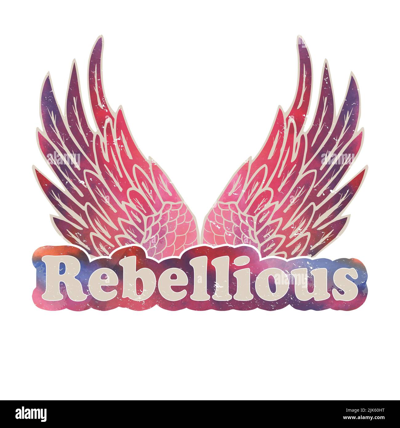 Rebellisch - Adlerflügel - Rebell Graphic Stockfoto